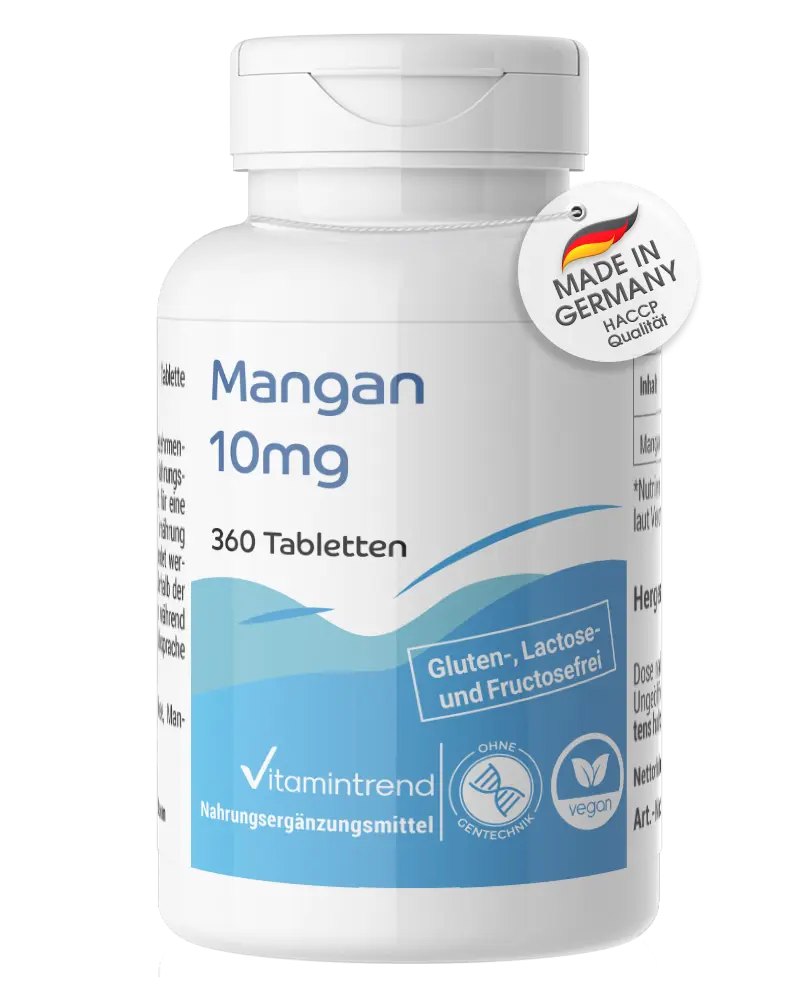 Mangaan 10 mg - 360 tabletten - grootverpakking | Vitamintrend