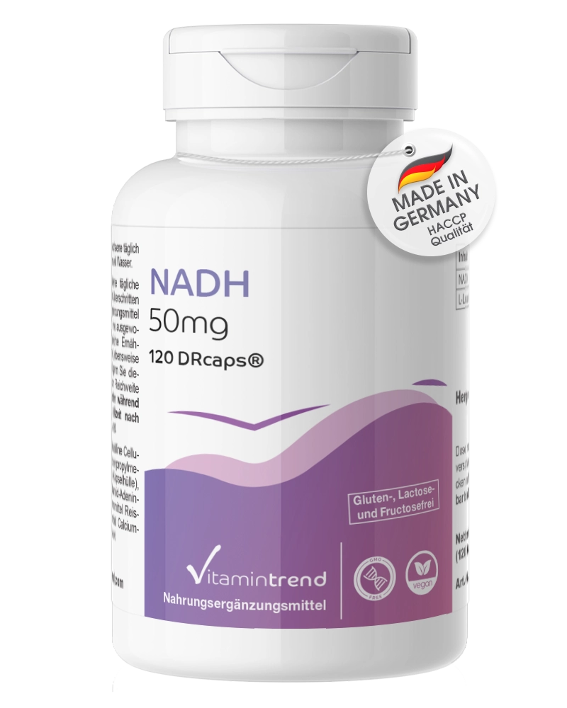 NADH 50mg - highly dosed - vegan - 120 Capsules NADH 50mg - highly dosed - vegan - 120 Capsules