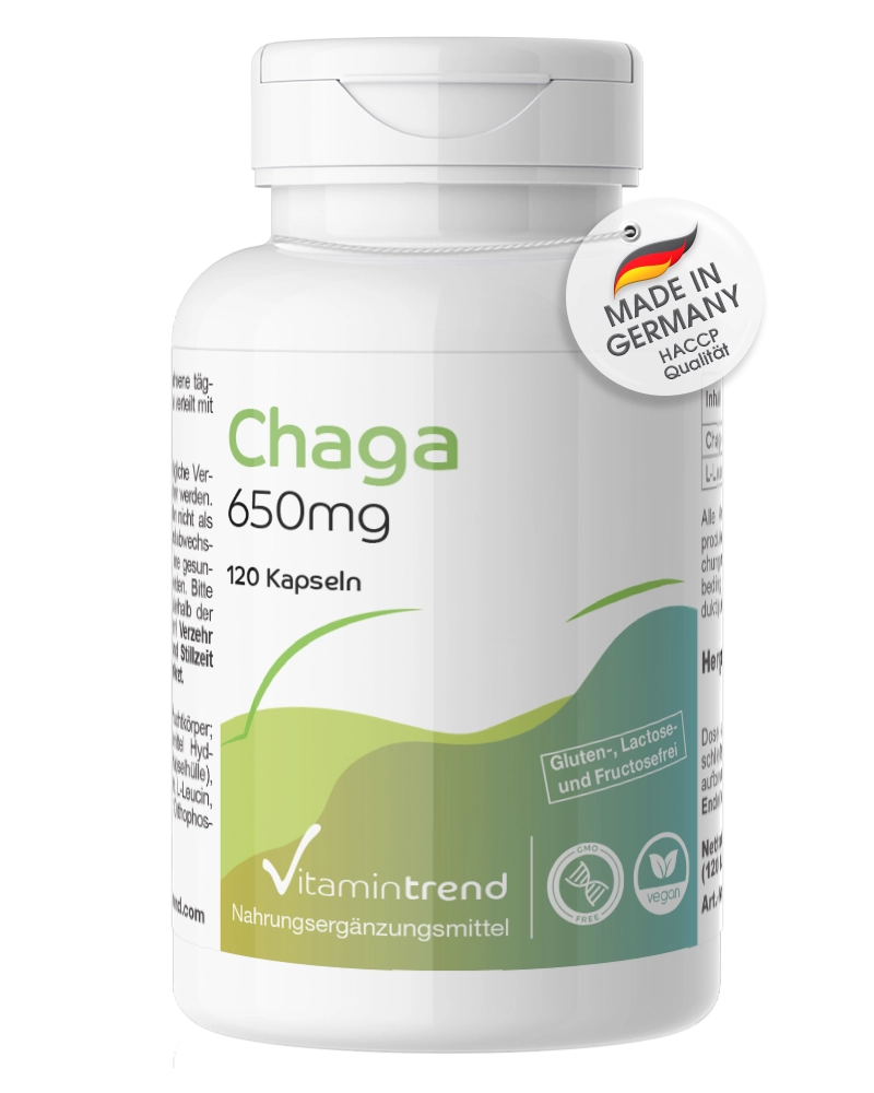 Chaga 650mg - 120 Kapseln - hochdosiert - vegan | Vitamintrend Chaga 650mg - 120 Kapseln - hochdosiert - vegan | Vitamintrend