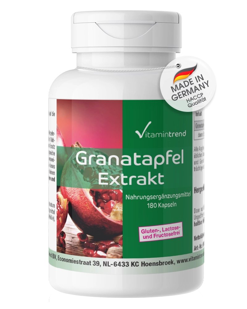 Granaatappelextract 500mg - veganistisch - 180 Capsules Granaatappelextract 500mg - veganistisch - 180 Capsules