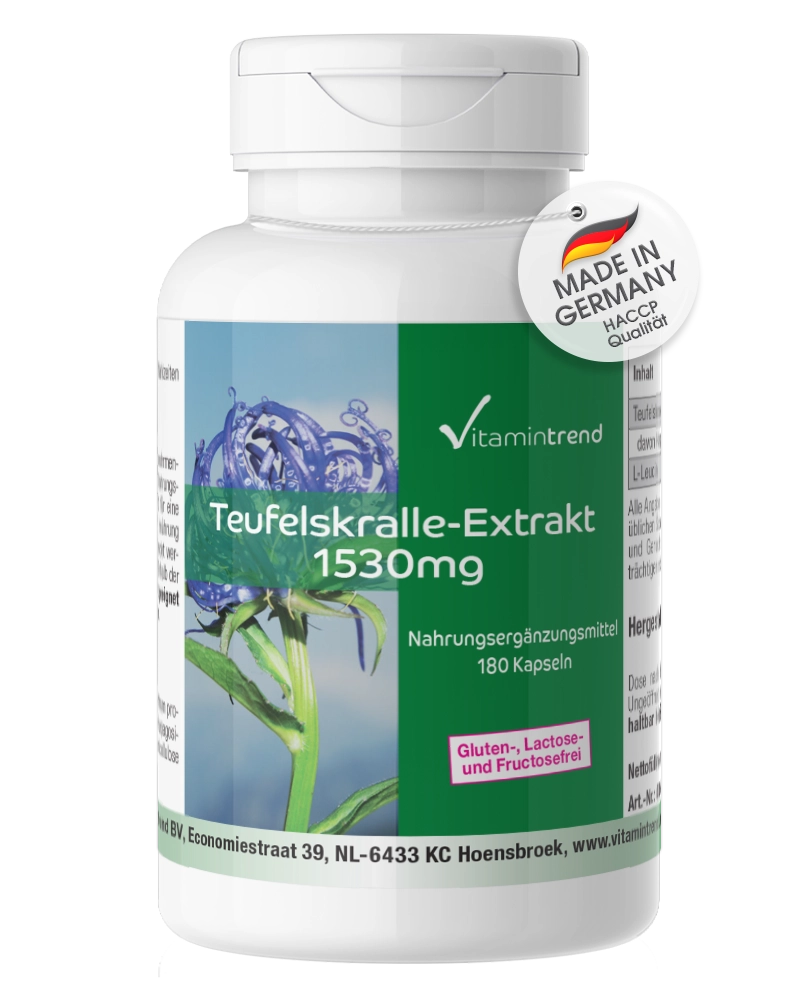 Duivelsklauwextract 1530mg 180 Capsules Veganistisch Duivelsklauwextract 1530mg 180 Capsules Veganistisch