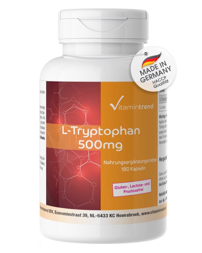 L-Tryptophan 500mg - vegan - 180 capsules - bulk pack L-Tryptophan 500mg - vegan - 180 capsules - bulk pack