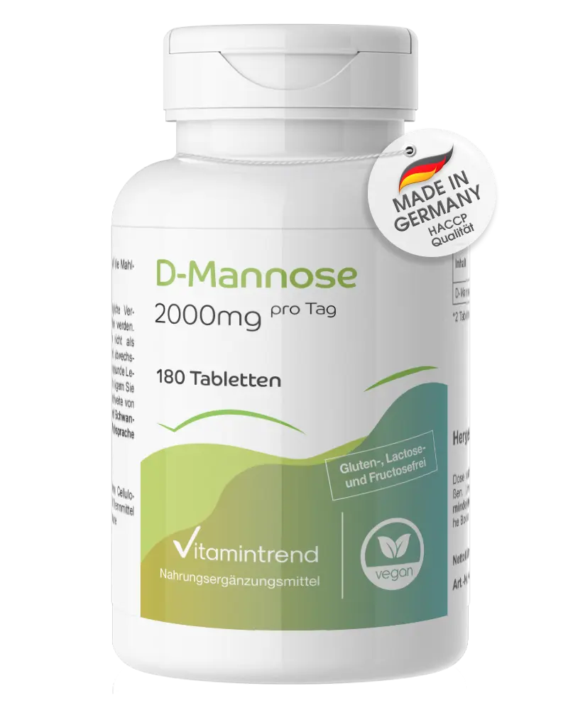 D-Mannose 2000mg - végan - 180 Comprimés - Grande Boîte