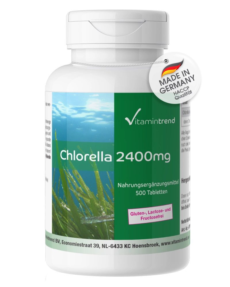 Chlorella 2400mg daily intake 500 tablets bulk pack, pure substance, vegan Chlorella 2400mg daily intake 500 tablets bulk pack, pure substance, vegan
