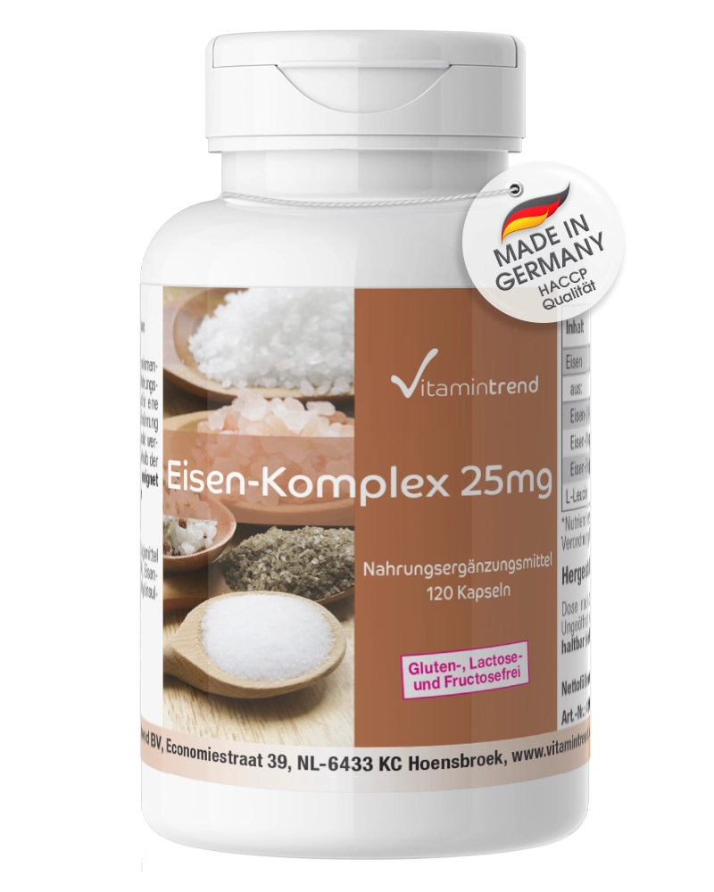 Iron complex 25mg - 120 capsules, vegan, bulk pack for 4 months Iron complex 25mg - 120 capsules, vegan, bulk pack for 4 months