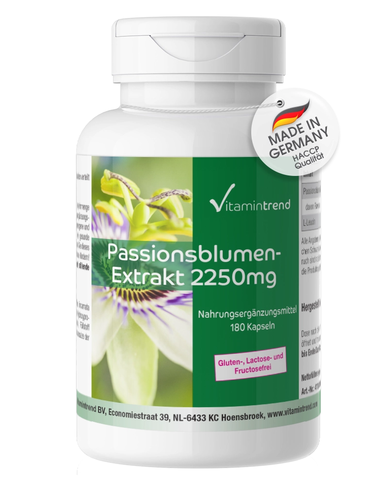 Estratto di Passiflora 2250mg, 180 capsule, vegan Estratto di Passiflora 2250mg, 180 capsule, vegan