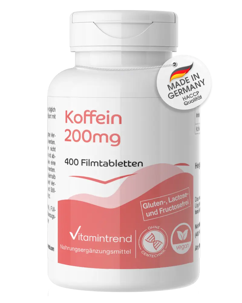 Koffein 200mg - 400 Filmtabletten - schluckfreundlich | Vitamintrend