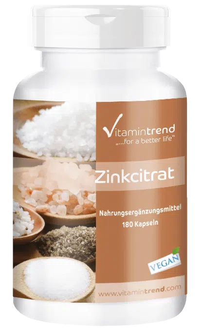 Zinco 50mg zinco di citrato 180 Capsule vegan