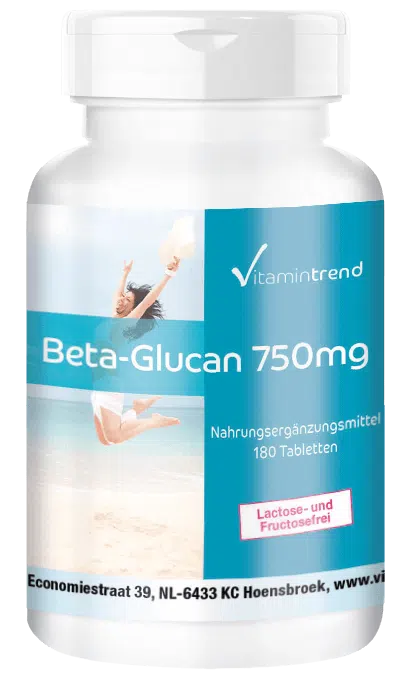 Beta glucano 750mg - dosis alta - 180 comprimidos - Formato familiar