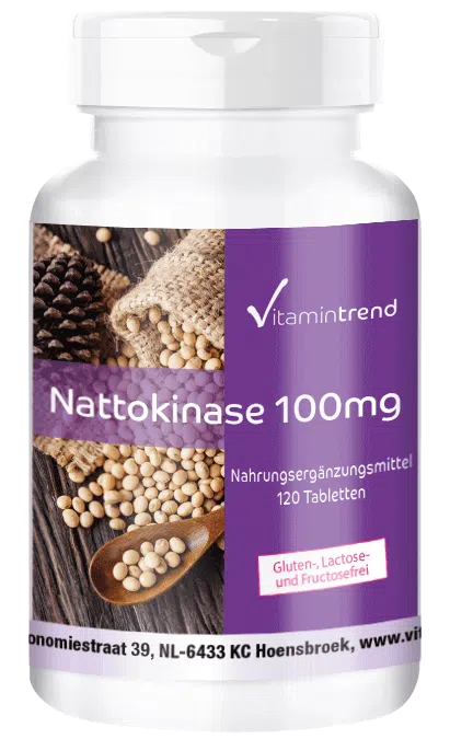 Nattokinase 100mg - 120 Compresse 2000 FU confezione sfusa per 4 mesi, vegan