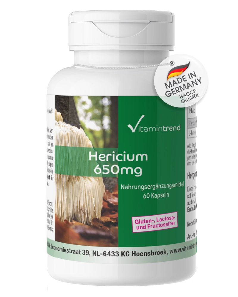 Hericium 650mg - 60 capsules, vegan vital mushroom Hericium 650mg - 60 capsules, vegan vital mushroom