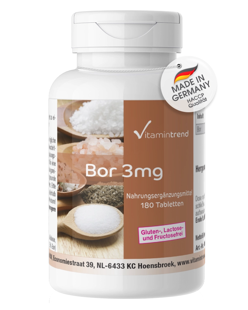 Bor 3mg - 180 Tabletten - vegan | Vitamintrend Bor 3mg - 180 Tabletten - vegan | Vitamintrend