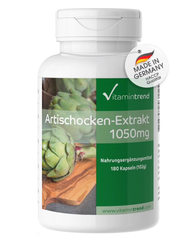 Artischocken-Extrakt 1050mg - davon 26 mg Cynarin - 180 Kapseln - vegan | Vitamintrend Artischocken-Extrakt 1050mg - davon 26 mg Cynarin - 180 Kapseln - vegan | Vitamintrend
