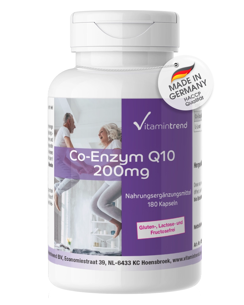 Coenzym Q10 200mg - 180 Kapseln- Großpackung für 1/2 Jahr - hochdosiert - vegan | Vitamintrend Coenzym Q10 200mg - 180 Kapseln- Großpackung für 1/2 Jahr - hochdosiert - vegan | Vitamintrend
