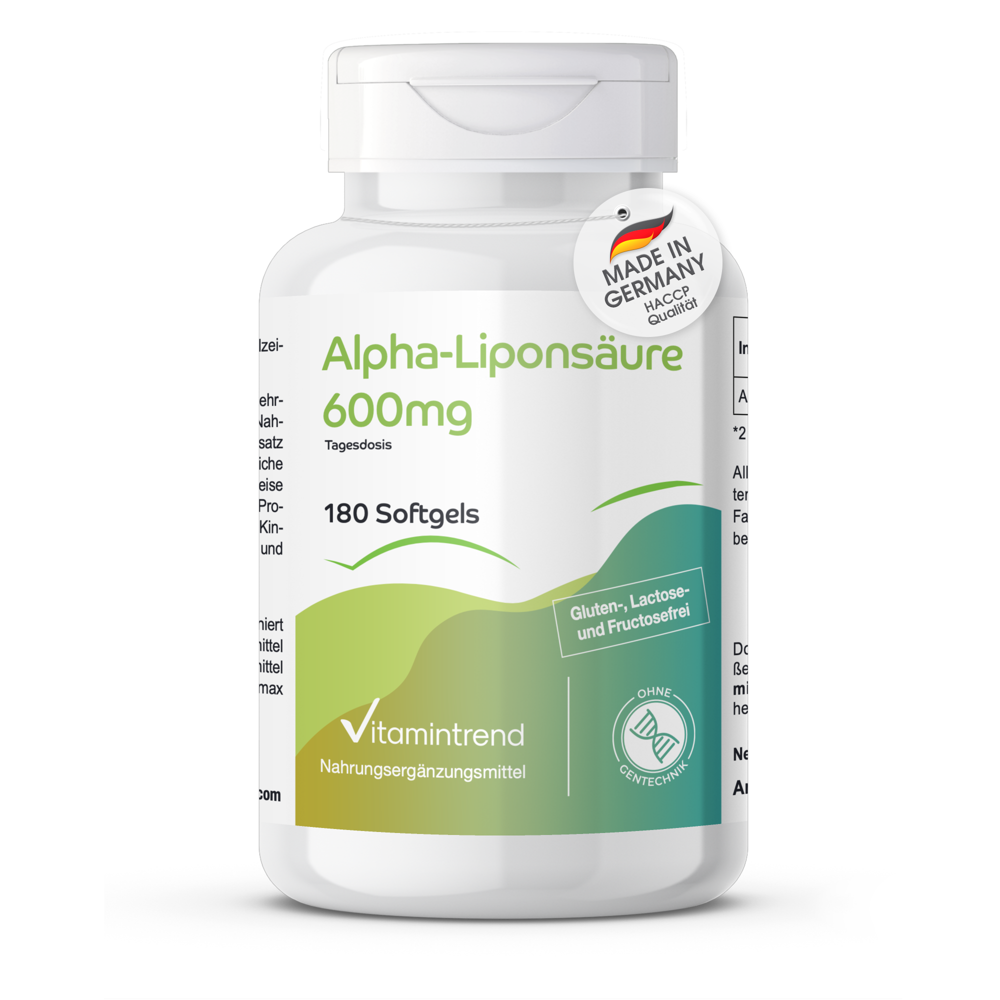 Alpha-Liponsäure 600mg - 180 Softgels | Vitamintrend
