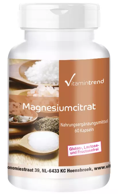 Magnesium citrate - 60 capsules - organically bound magnesium