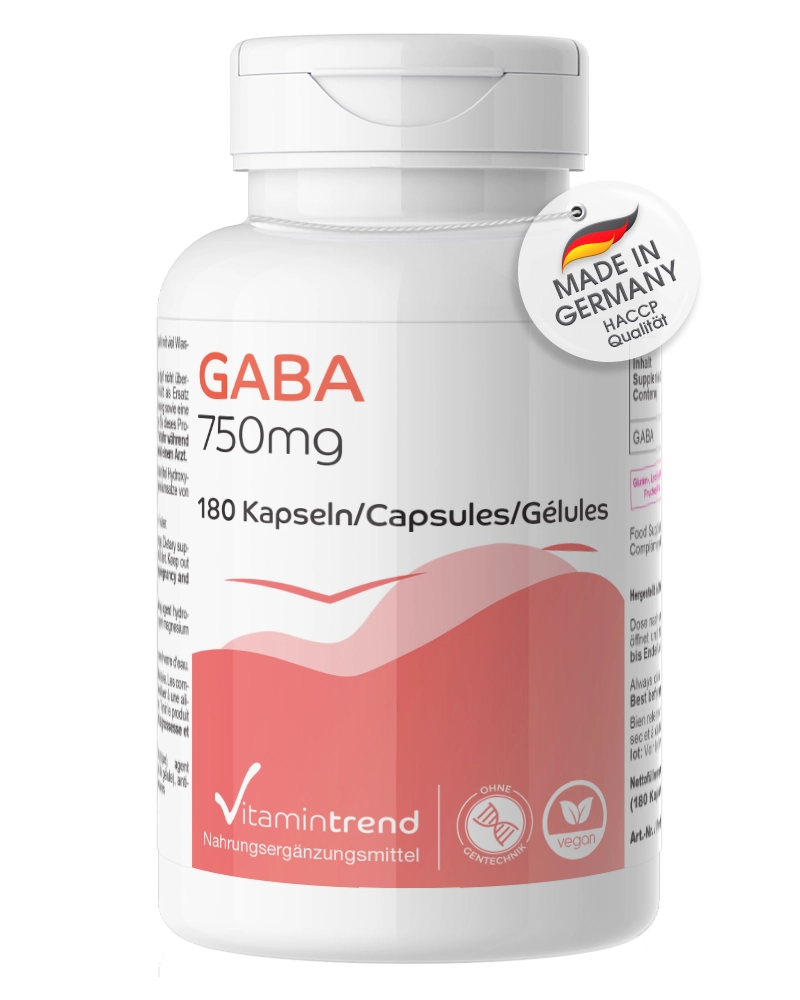 GABA 750mg - highly dosed - vegan - 180 Capsules