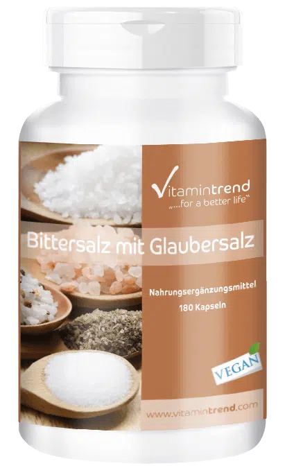 Epsomzout met Glauberzout 180 capsules magnesiumsulfaat natriumsulfaat, veganistisch
