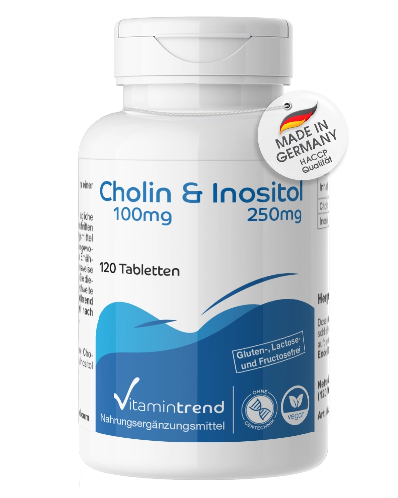 Choline 100mg & Inositol 250mg - 120 tablets Choline 100mg & Inositol 250mg - 120 tablets