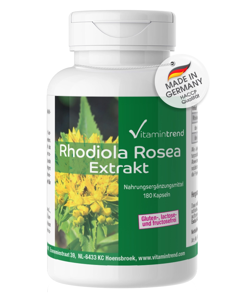 Estratto di Rodiola Rosa 500mg - Vegan - 180 Capsule per 6 mesi