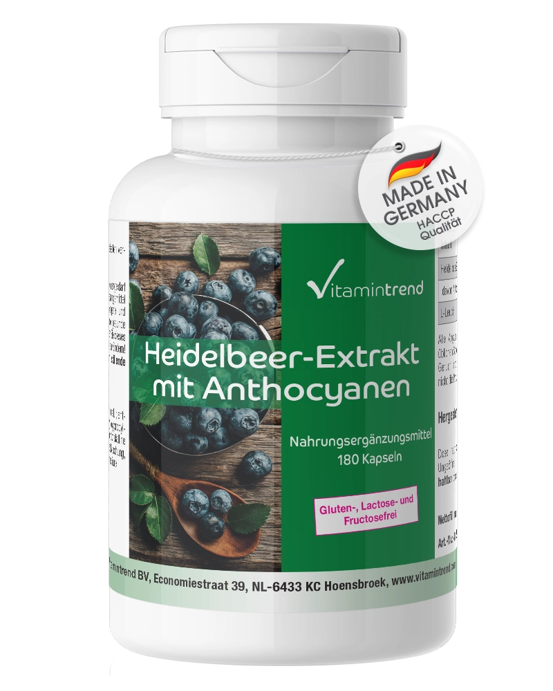 Extracto de Arándano 500mg - 180 cápsulas - vegano