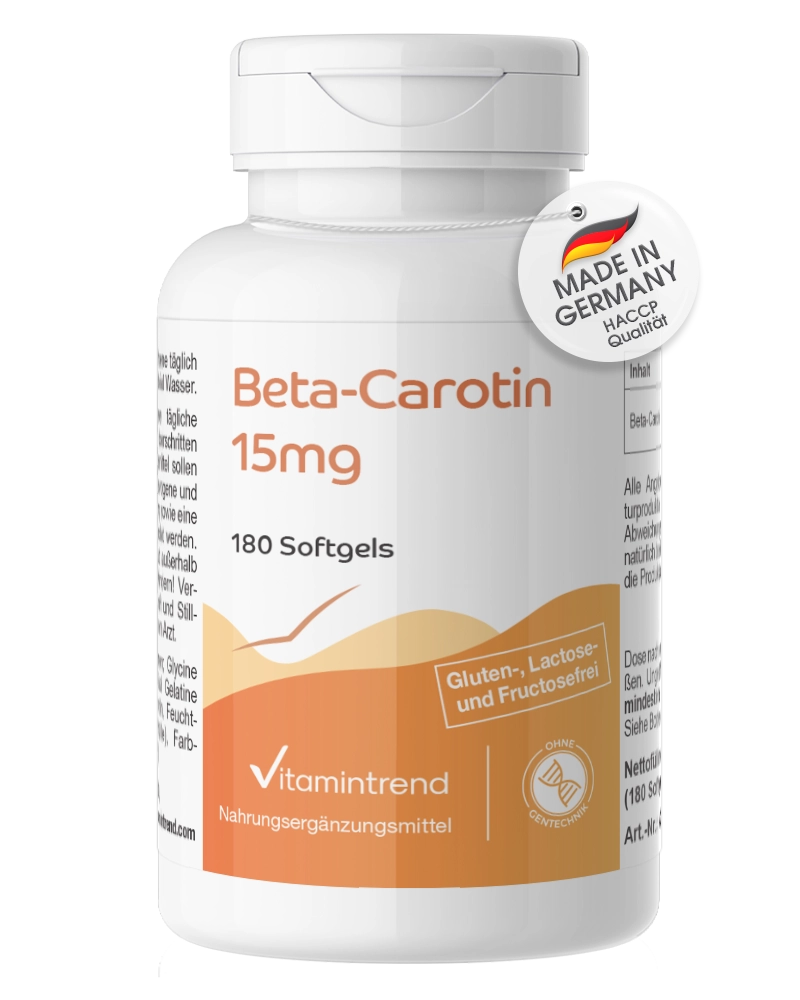 Beta-Carotin 15mg - 180 Softgels | Vitamintrend